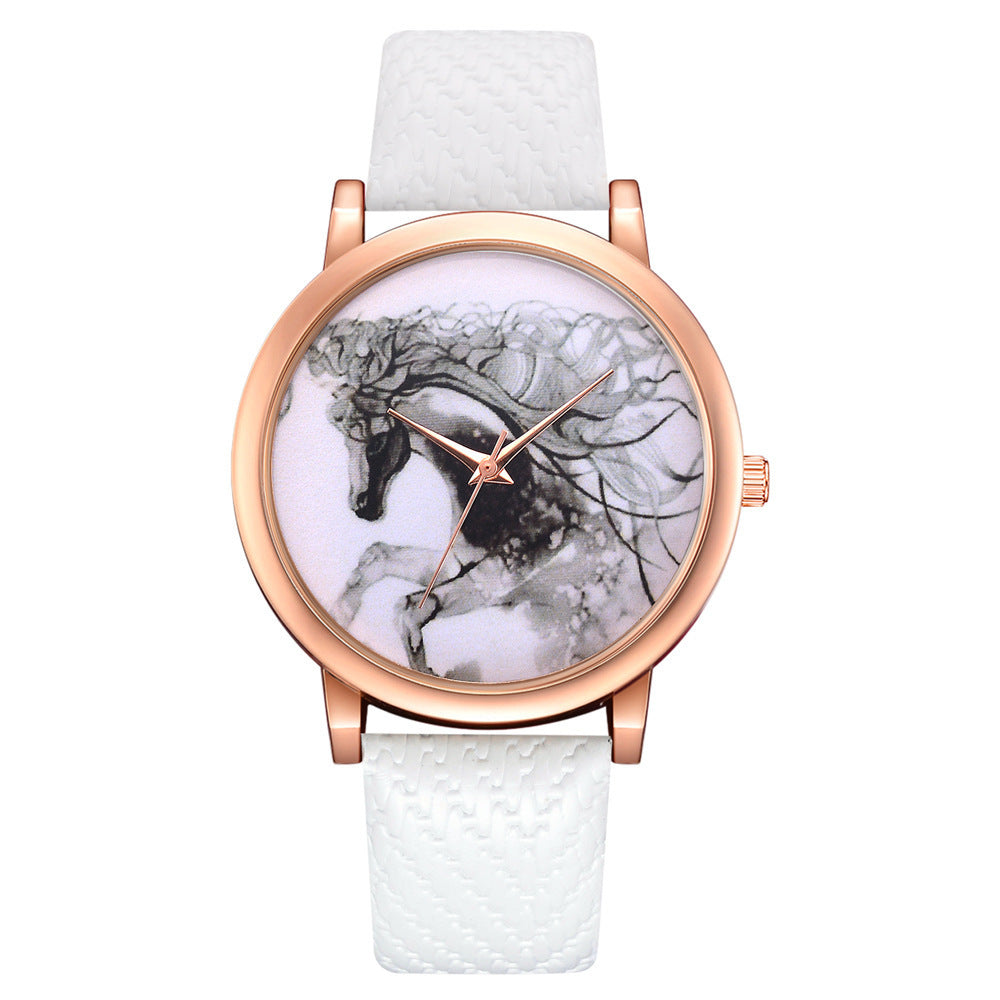 Men's Quartz Watch With Rattan Belt