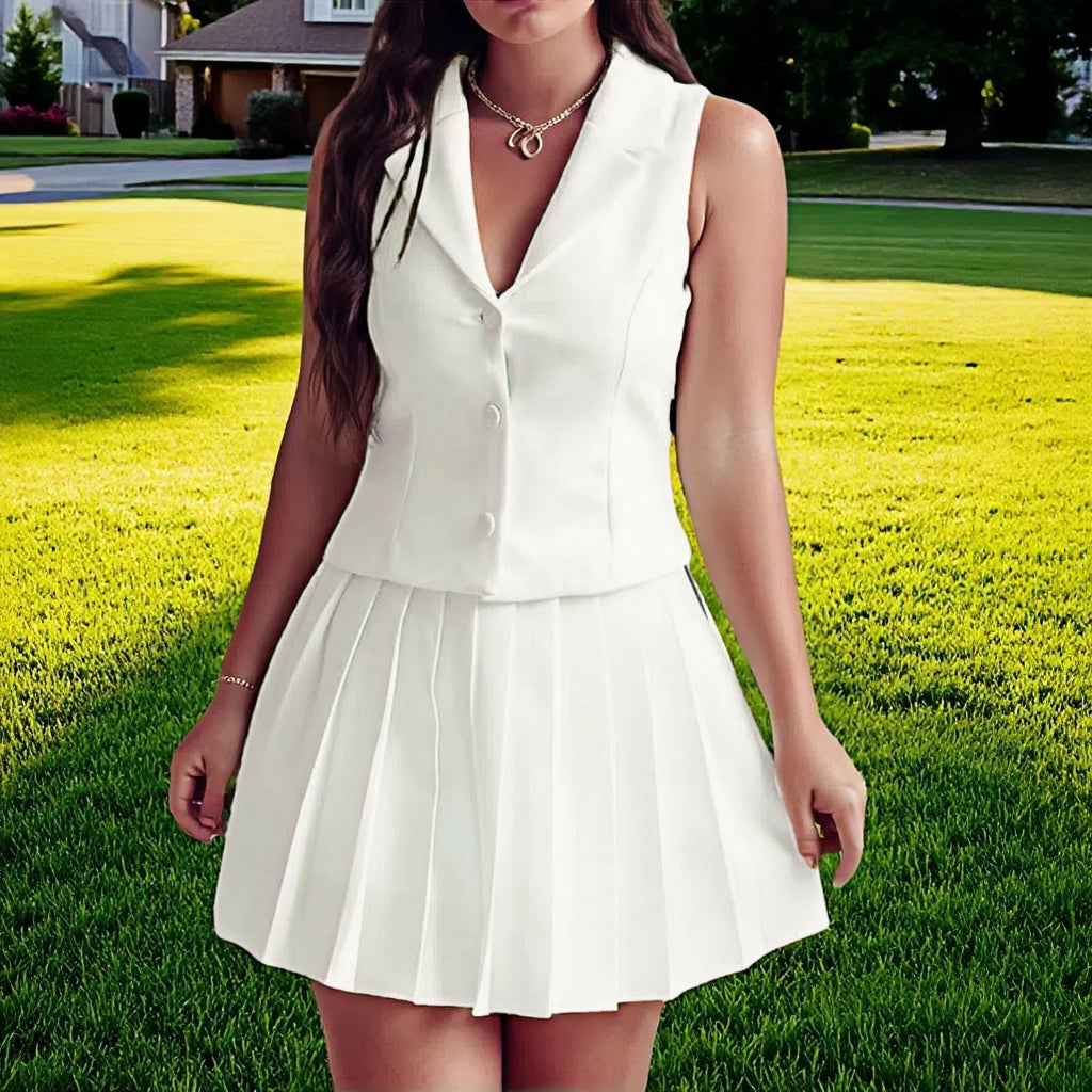 Women's Sleeveless Large Lapel Fashion Casual Set Two-piece Suit