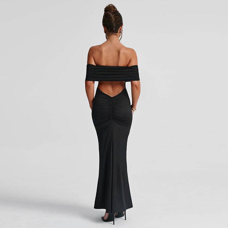 Elegant Sexy Backless Off-shoulder Dress Women