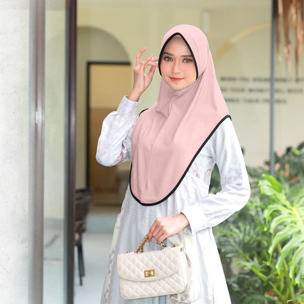 Color Contrast Patchwork Middle East Headscarf Turban Pullover Tam-o'-shanter