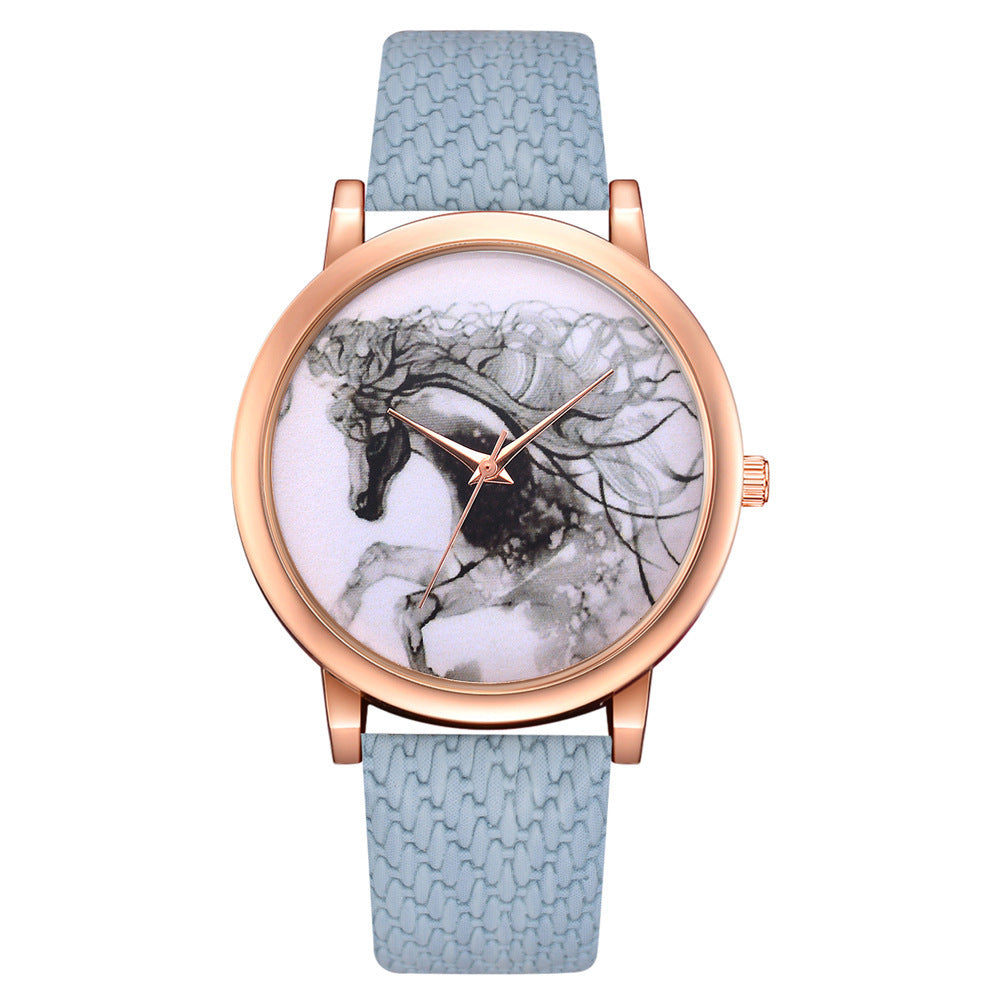 Men's Quartz Watch With Rattan Belt