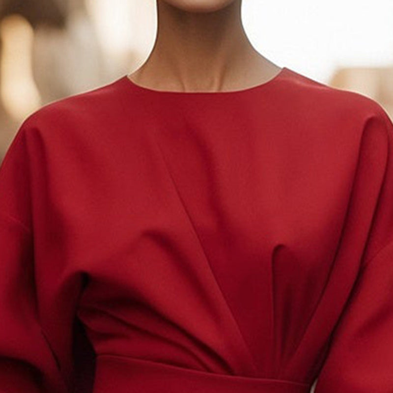 Plus Size Women's Elegant  Mid-Sleeve Maxi Dress