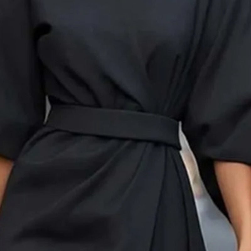 Plus Size Women's Elegant  Mid-Sleeve Maxi Dress