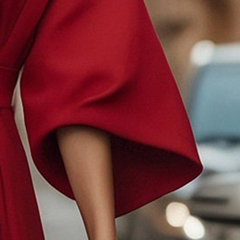 Plus Size Women's Elegant  Mid-Sleeve Maxi Dress