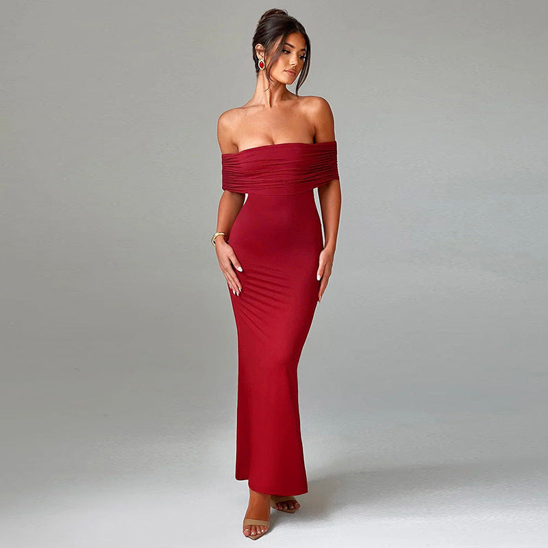 Elegant Sexy Backless Off-shoulder Dress Women