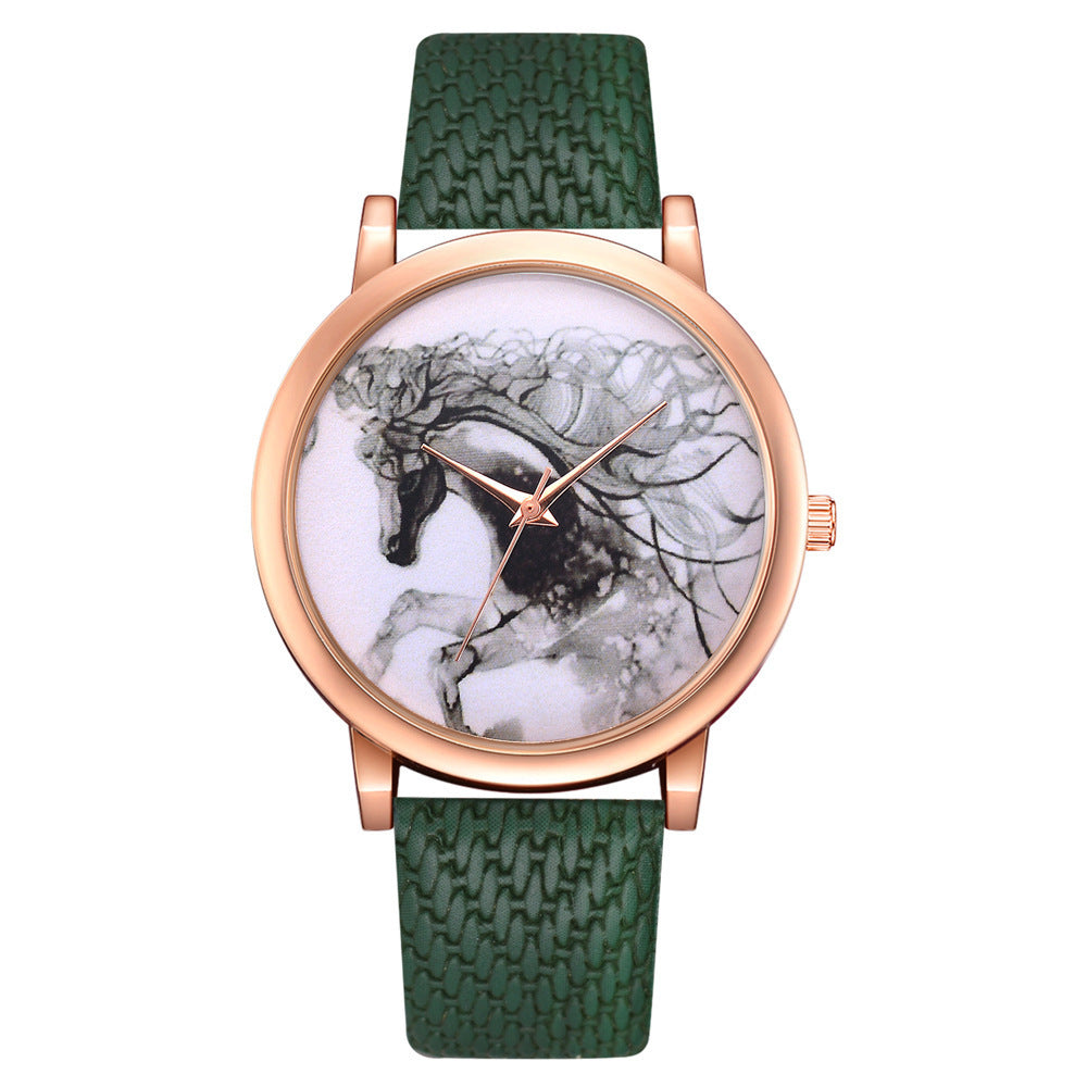 Men's Quartz Watch With Rattan Belt