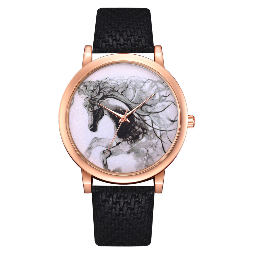 Men's Quartz Watch With Rattan Belt