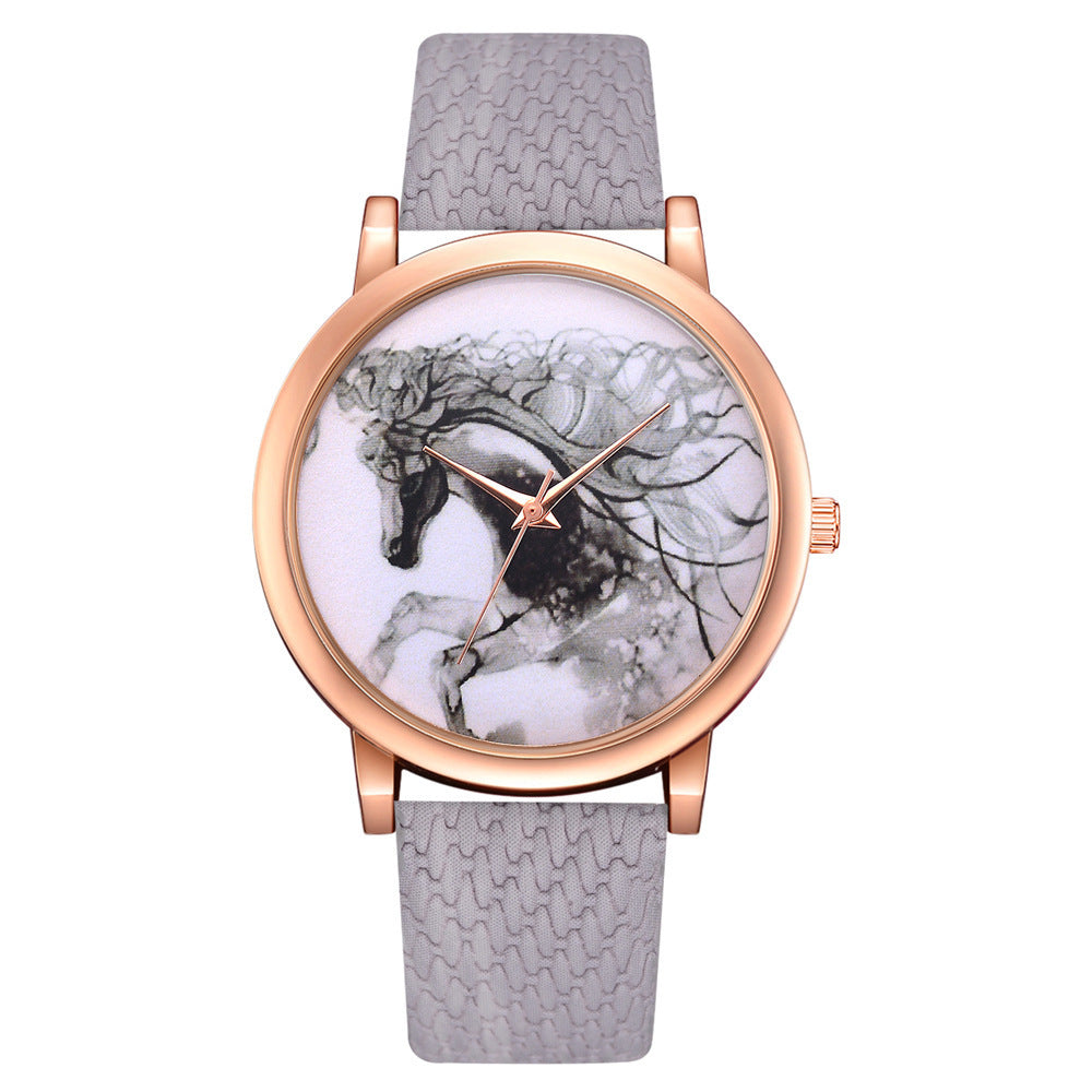 Men's Quartz Watch With Rattan Belt