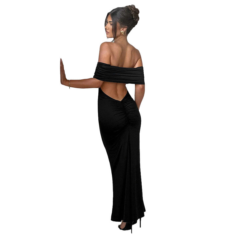 Elegant Sexy Backless Off-shoulder Dress Women