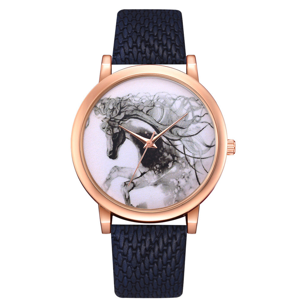 Men's Quartz Watch With Rattan Belt
