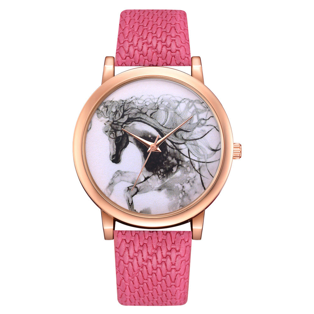 Men's Quartz Watch With Rattan Belt