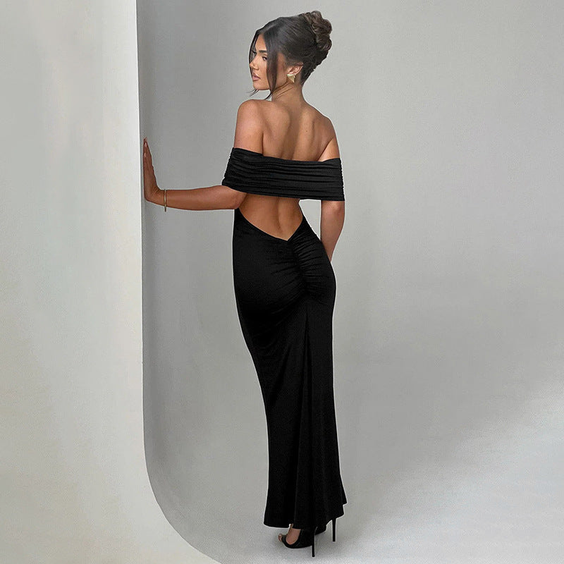 Elegant Sexy Backless Off-shoulder Dress Women
