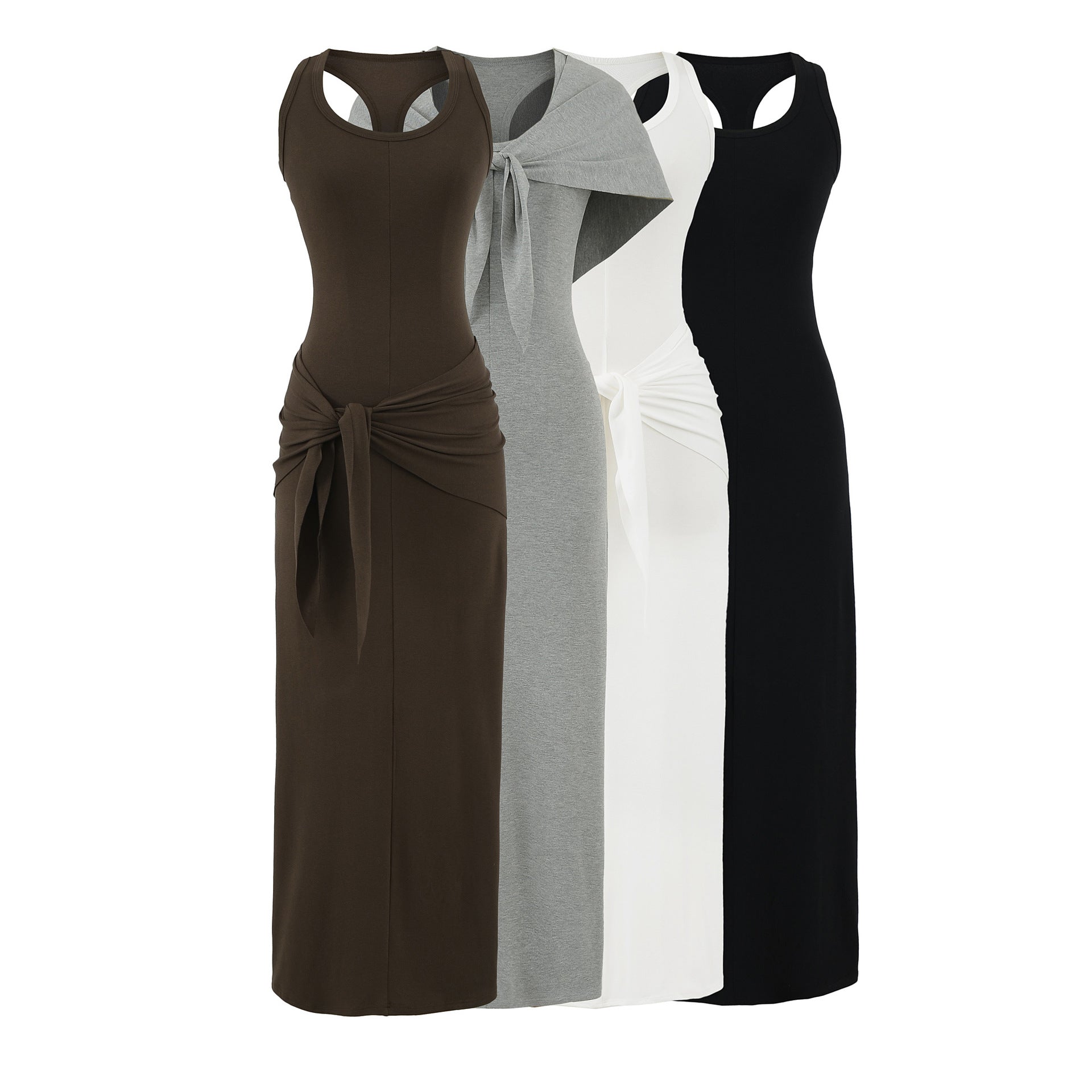 Sexy Wear V-neck Slim-fit I-shape Vest Dress