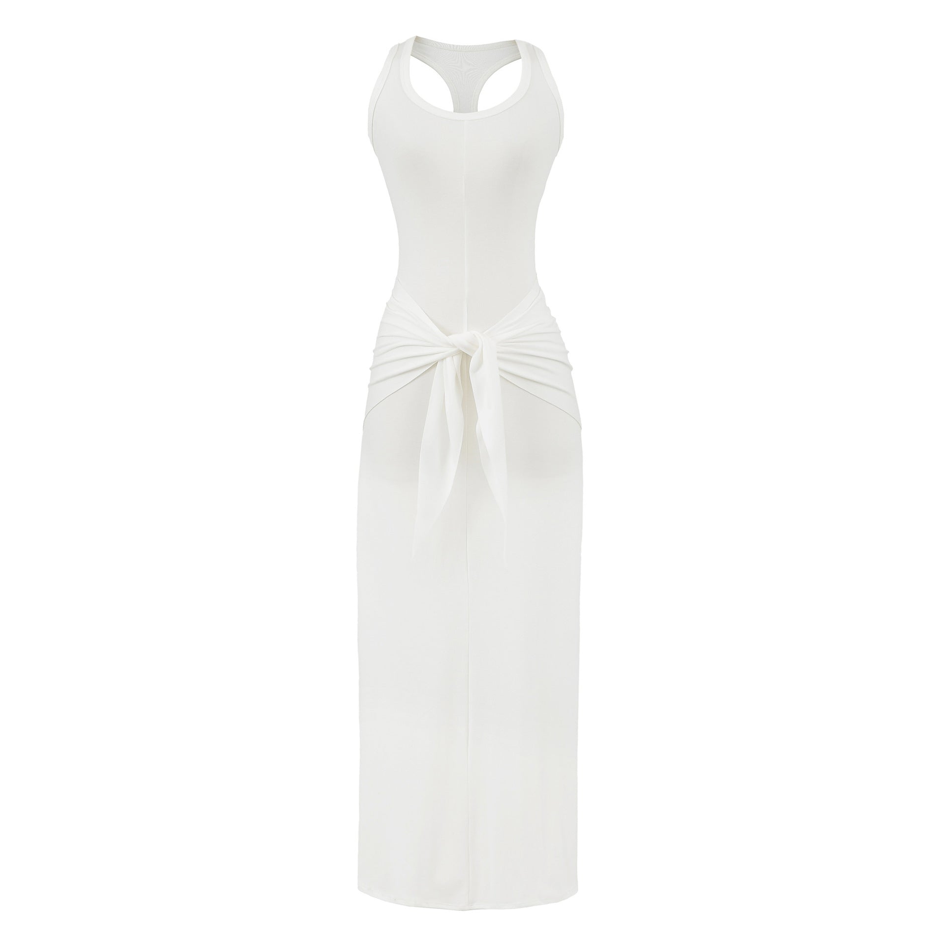 Sexy Wear V-neck Slim-fit I-shape Vest Dress