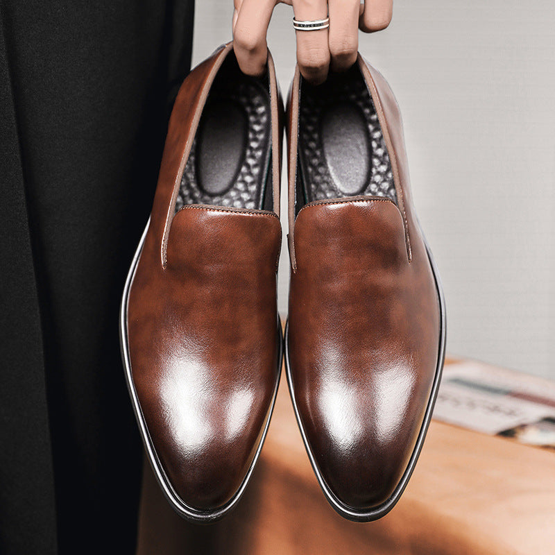 British Style Polished Pointed Leather Shoes