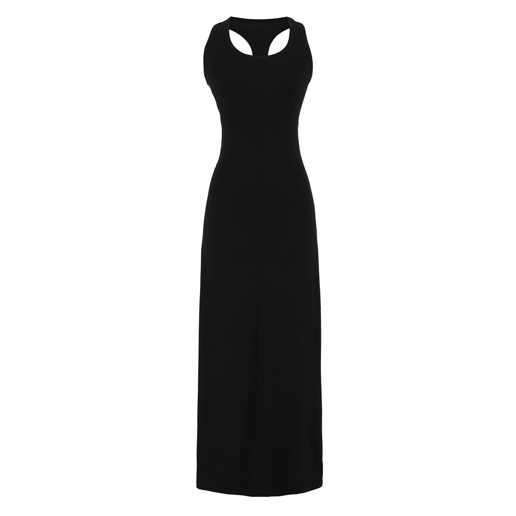 Sexy Wear V-neck Slim-fit I-shape Vest Dress
