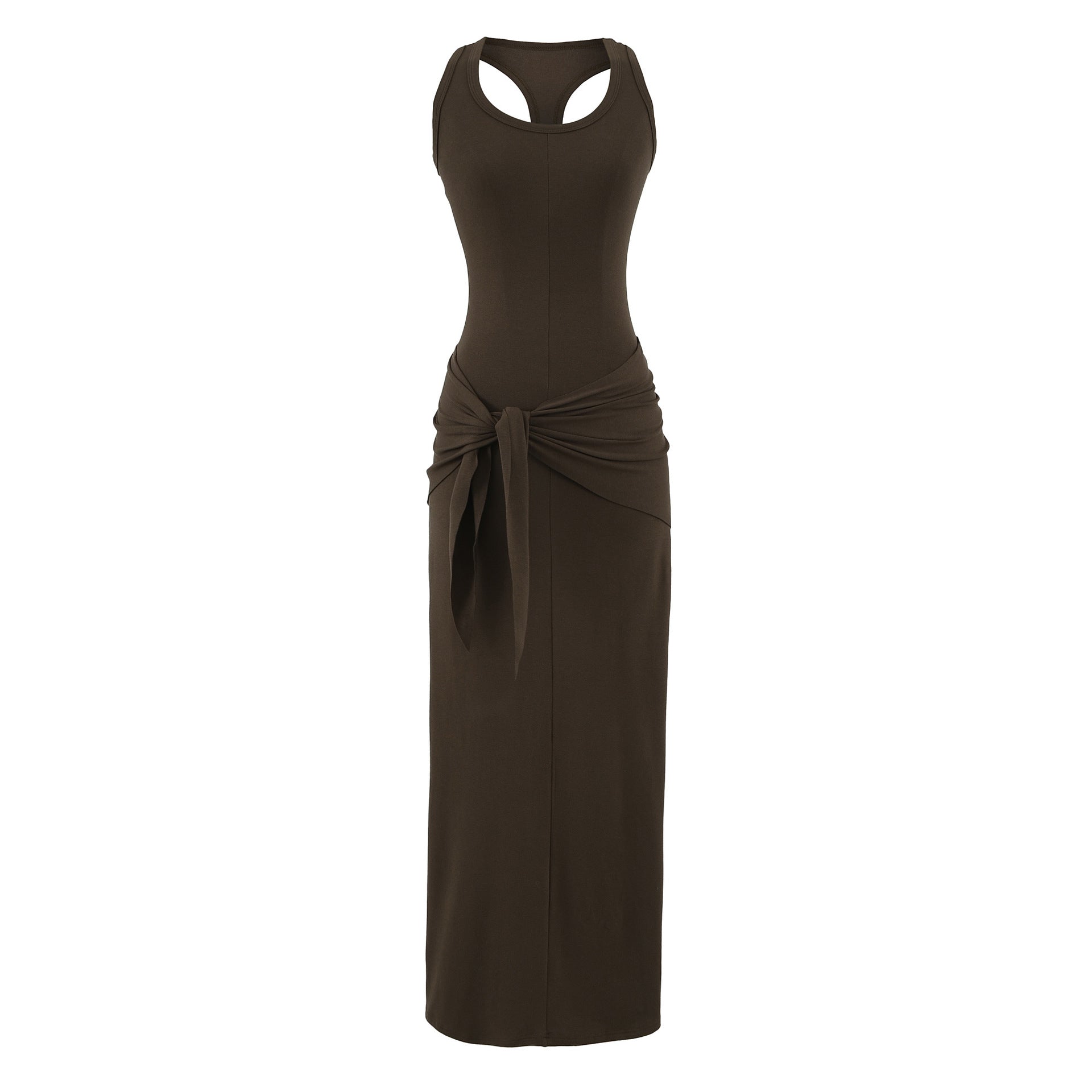 Sexy Wear V-neck Slim-fit I-shape Vest Dress