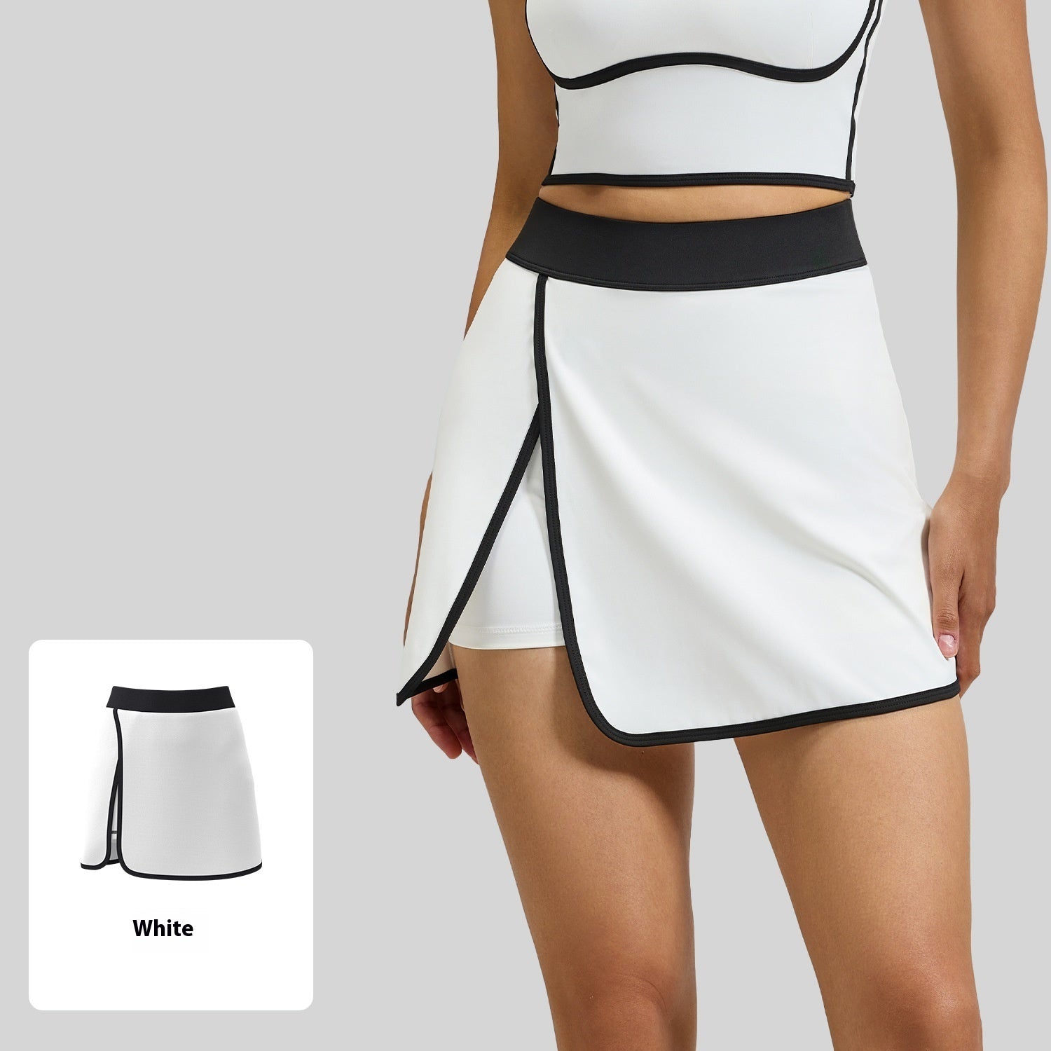 Built-in Pocket Fitness Yoga Fake Two-piece Skirts