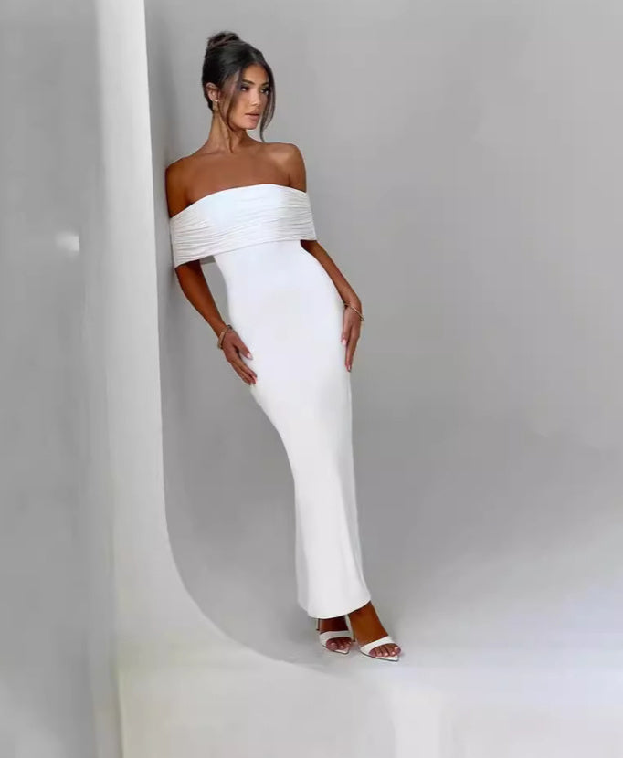 Elegant Sexy Backless Off-shoulder Dress Women