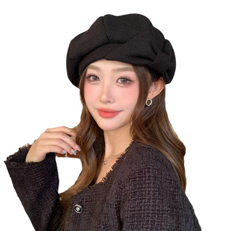 Bowknot Niche Crowd Beret Painter Cap Trendy