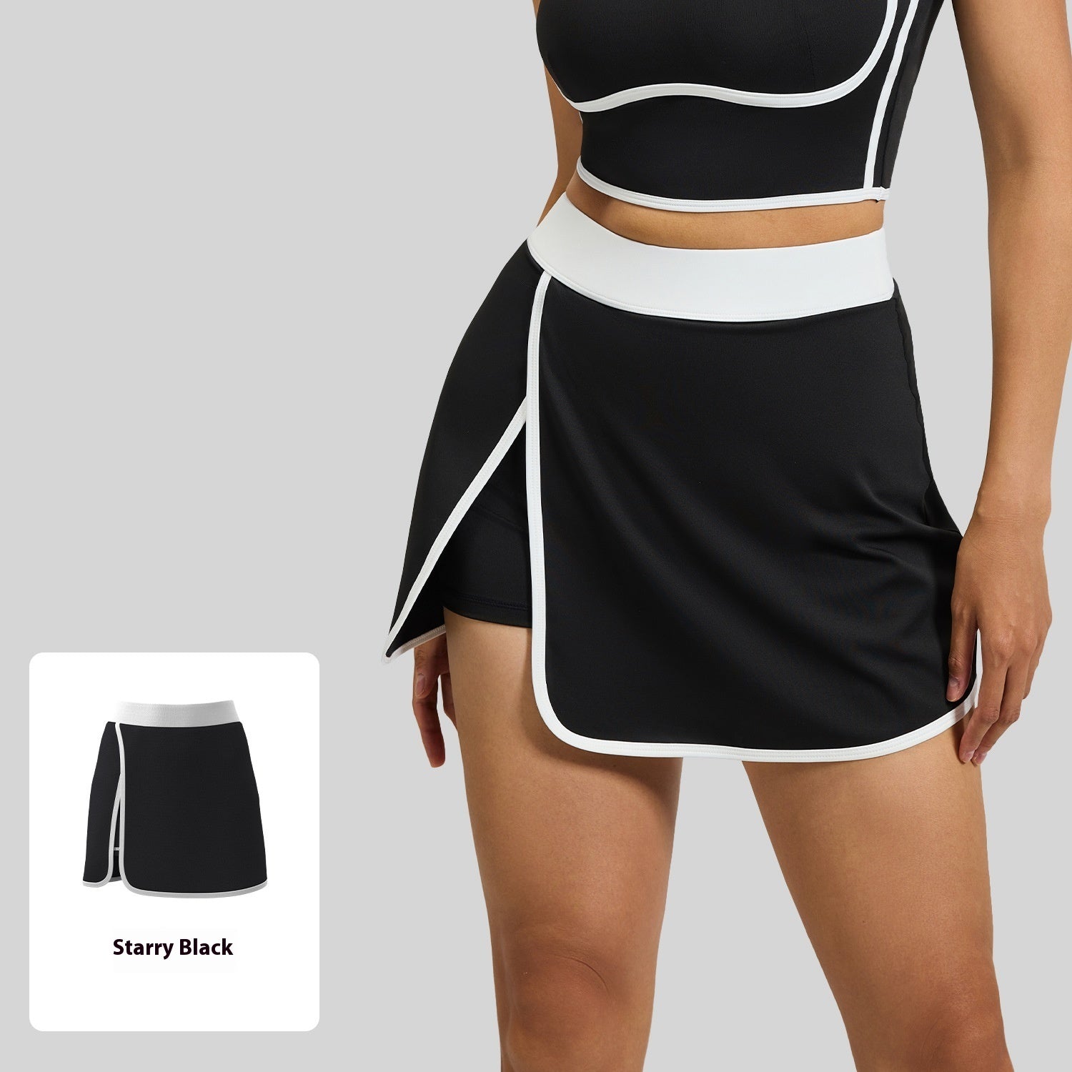 Built-in Pocket Fitness Yoga Fake Two-piece Skirts