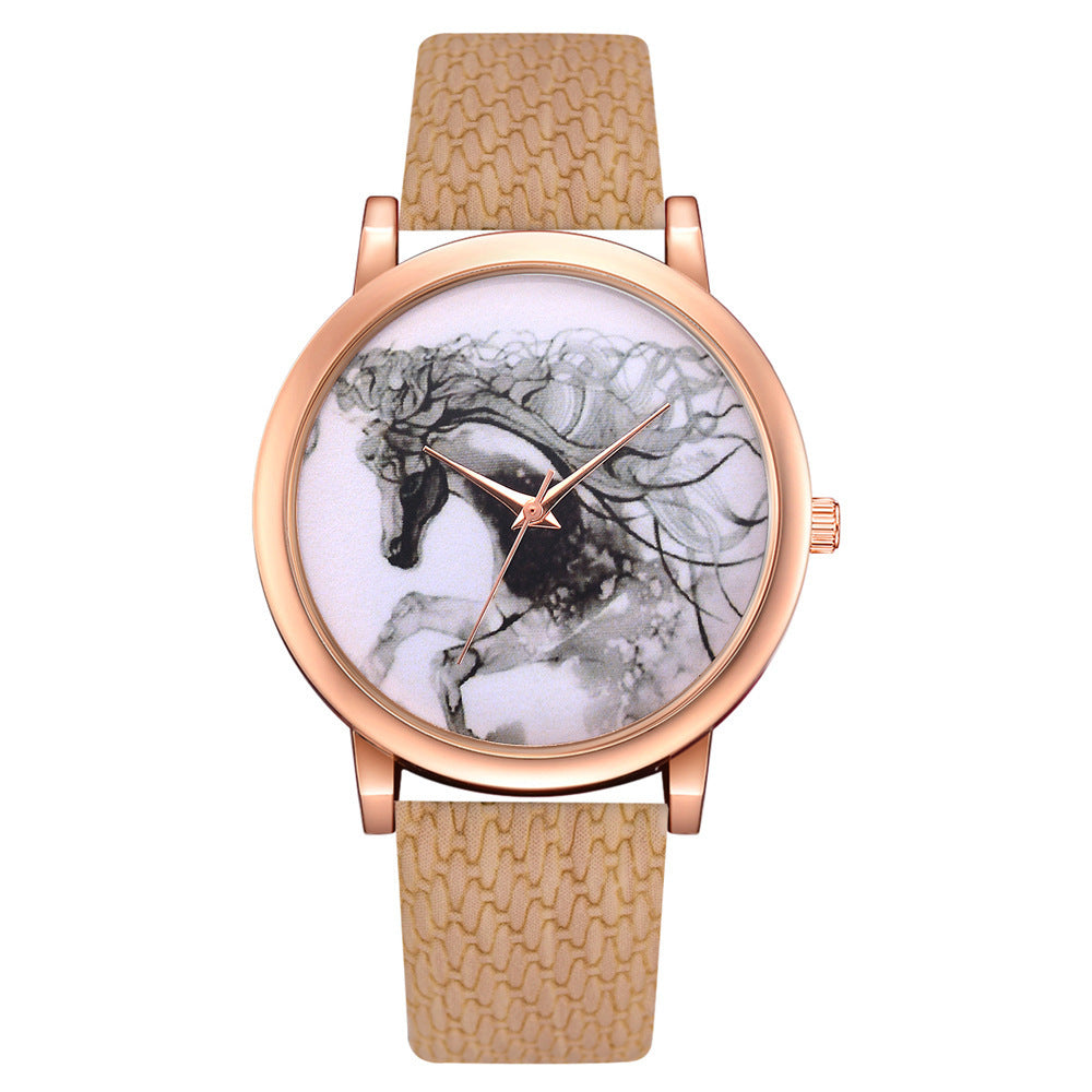 Men's Quartz Watch With Rattan Belt