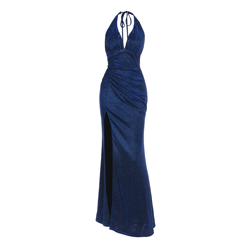Sexy Slit Dress Fashionable  Glittering Dress Women