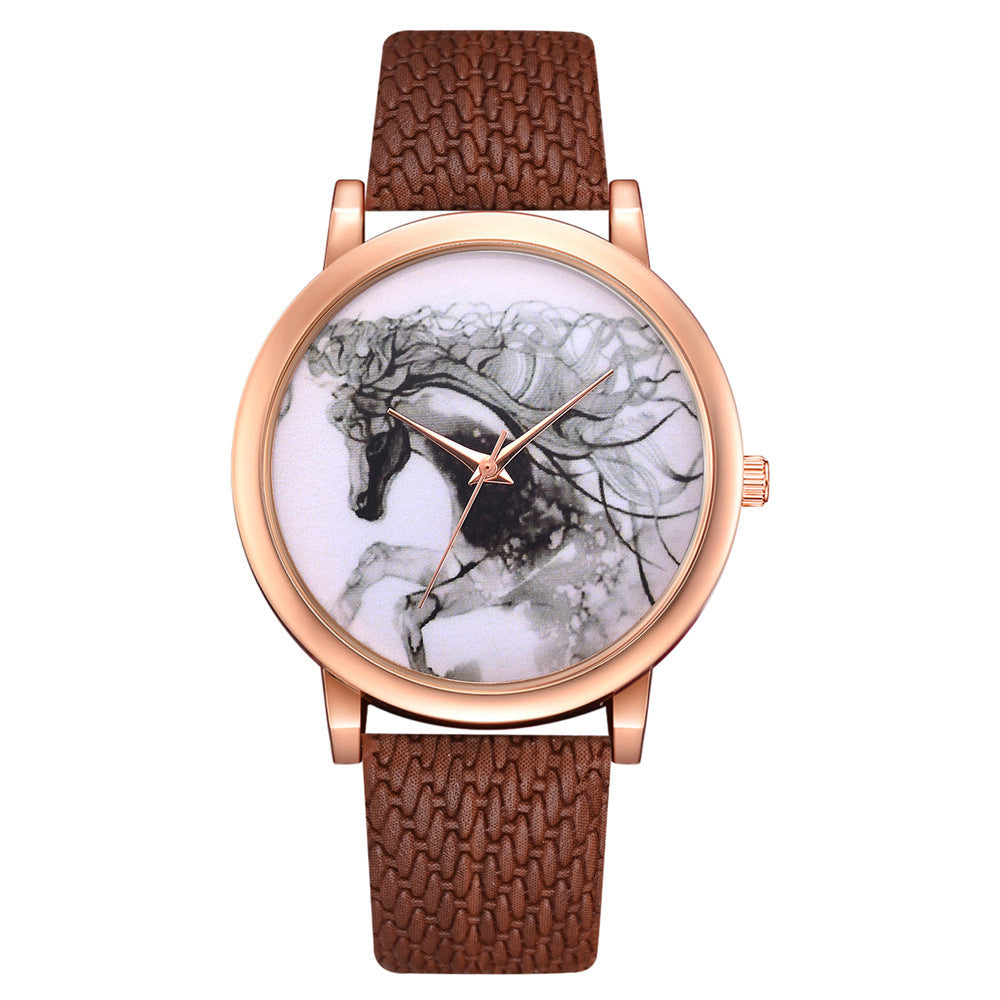 Men's Quartz Watch With Rattan Belt